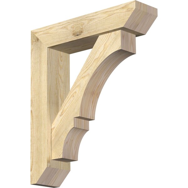 Ekena Millwork Balboa Slat Rough Sawn Bracket w/ Offset Brace, Douglas Fir, 6"W x 24"D x 28"H BKT0604X24X28BOA06RDF - main